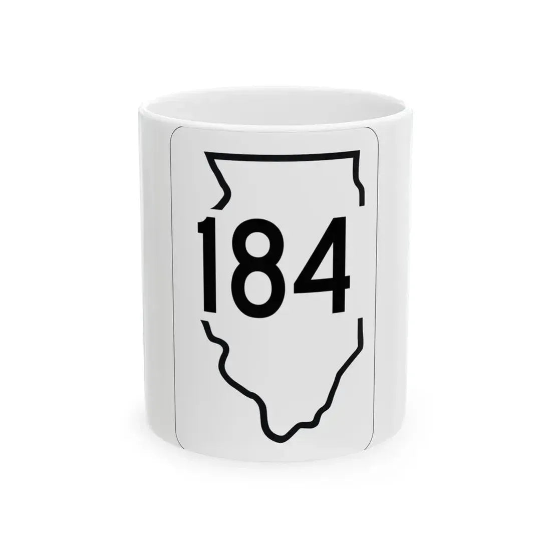 Illinois 184 1950 (Illinois) (Road Sign) White Coffee Mug 11oz - Go Mug Yourself