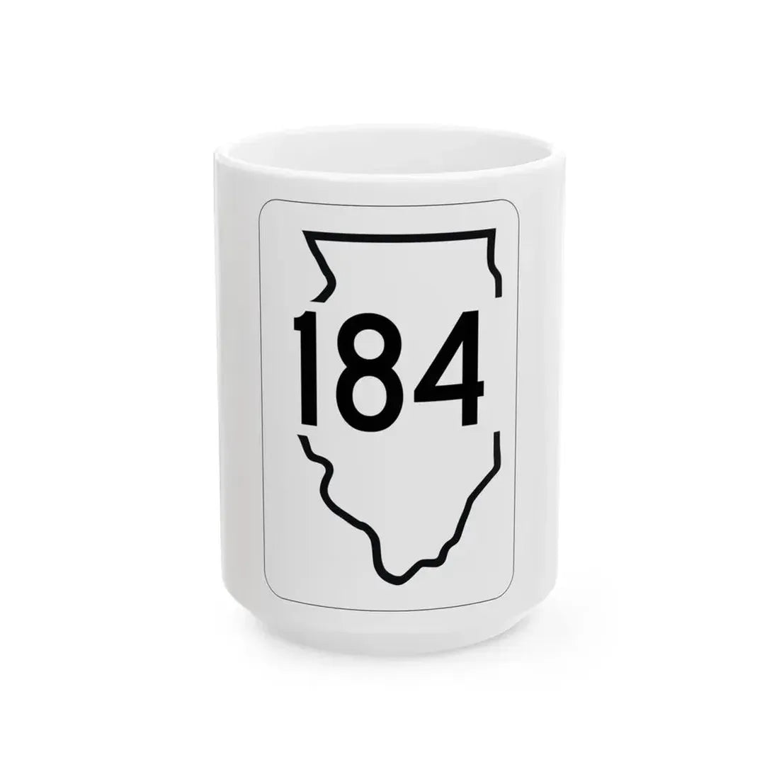 Illinois 184 1950 (Illinois) (Road Sign) White Coffee Mug 15oz - Go Mug Yourself