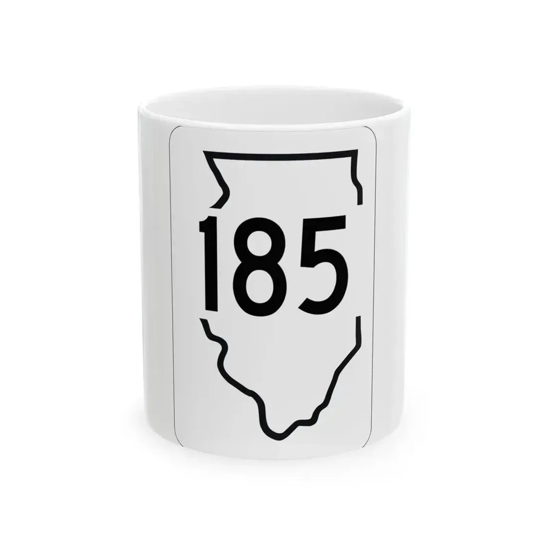 Illinois 185 1950 (Illinois) (Road Sign) White Coffee Mug 11oz - Go Mug Yourself