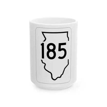 Illinois 185 1950 (Illinois) (Road Sign) White Coffee Mug 15oz - Go Mug Yourself