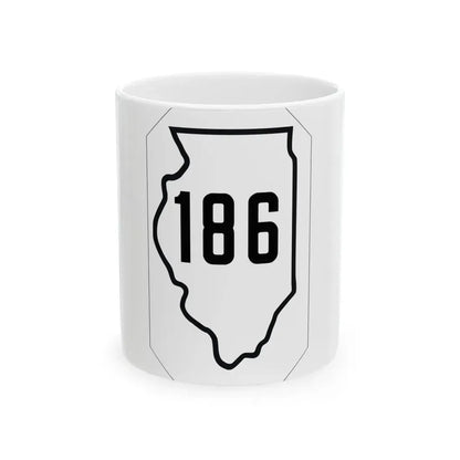 Illinois 186 1926 (Illinois) (Road Sign) White Coffee Mug 11oz - Go Mug Yourself