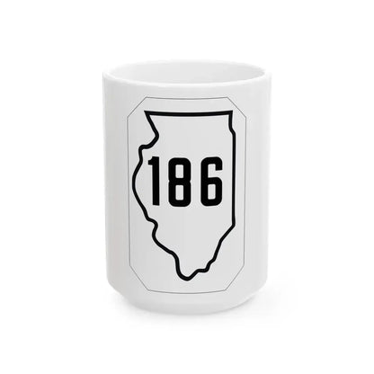 Illinois 186 1926 (Illinois) (Road Sign) White Coffee Mug 15oz - Go Mug Yourself