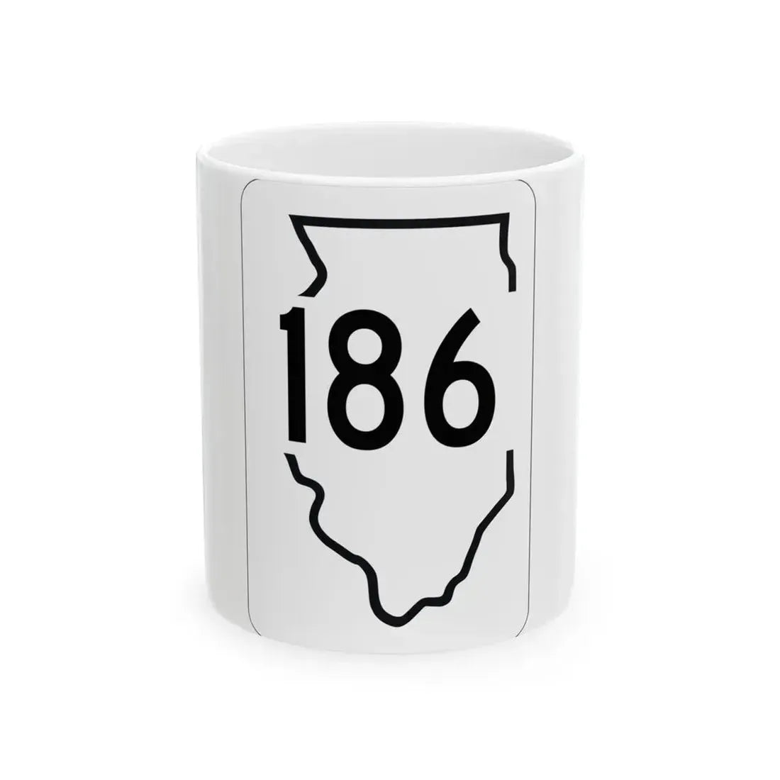 Illinois 186 1950 (Illinois) (Road Sign) White Coffee Mug 11oz - Go Mug Yourself