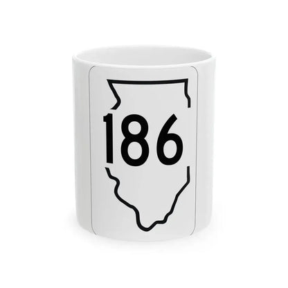 Illinois 186 1950 (Illinois) (Road Sign) White Coffee Mug 11oz - Go Mug Yourself