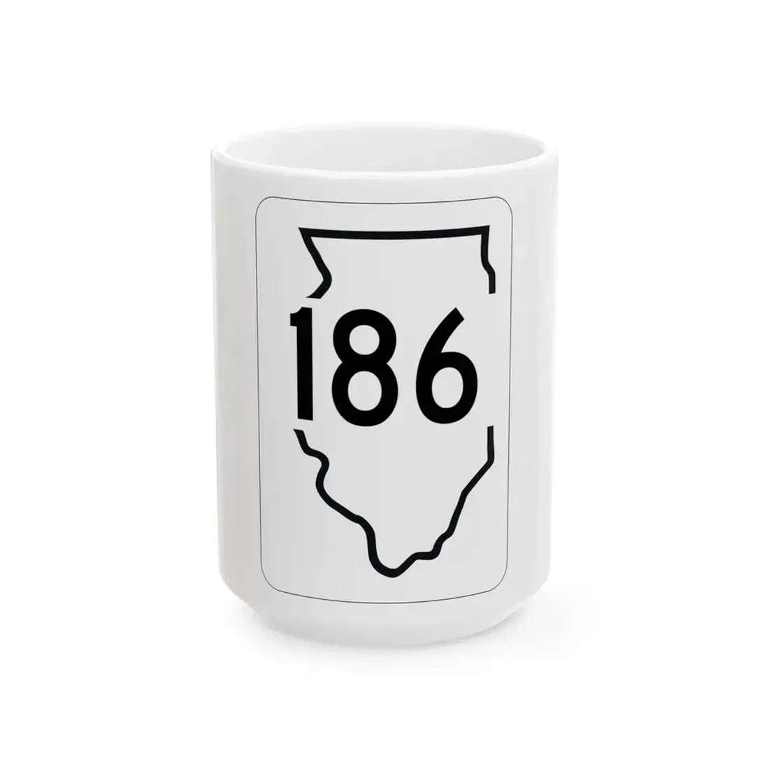 Illinois 186 1950 (Illinois) (Road Sign) White Coffee Mug 15oz - Go Mug Yourself