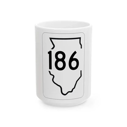 Illinois 186 1950 (Illinois) (Road Sign) White Coffee Mug 15oz - Go Mug Yourself