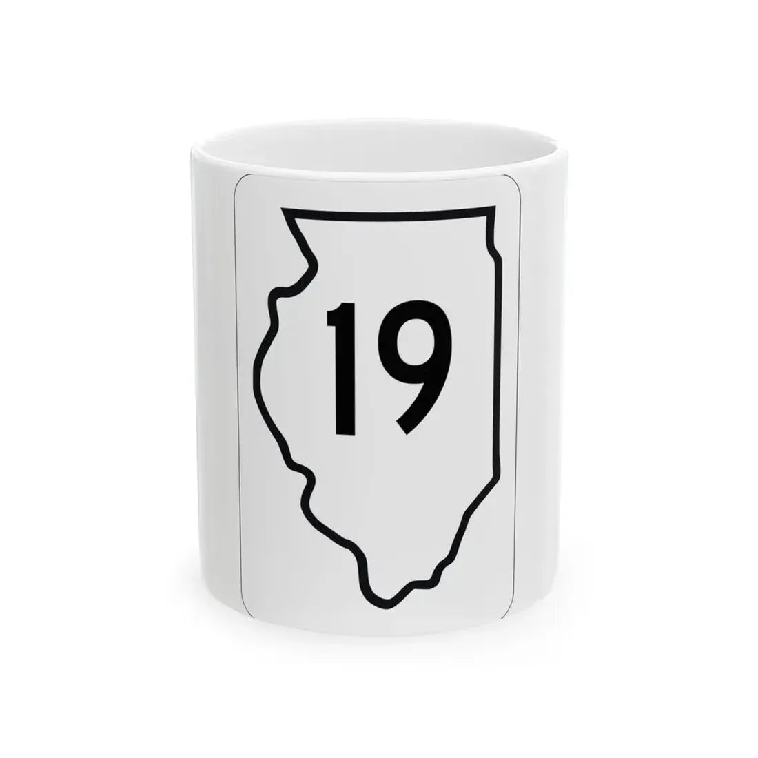 Illinois 19 1950 (Illinois) (Road Sign) White Coffee Mug 11oz - Go Mug Yourself