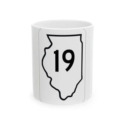 Illinois 19 1950 (Illinois) (Road Sign) White Coffee Mug 11oz - Go Mug Yourself