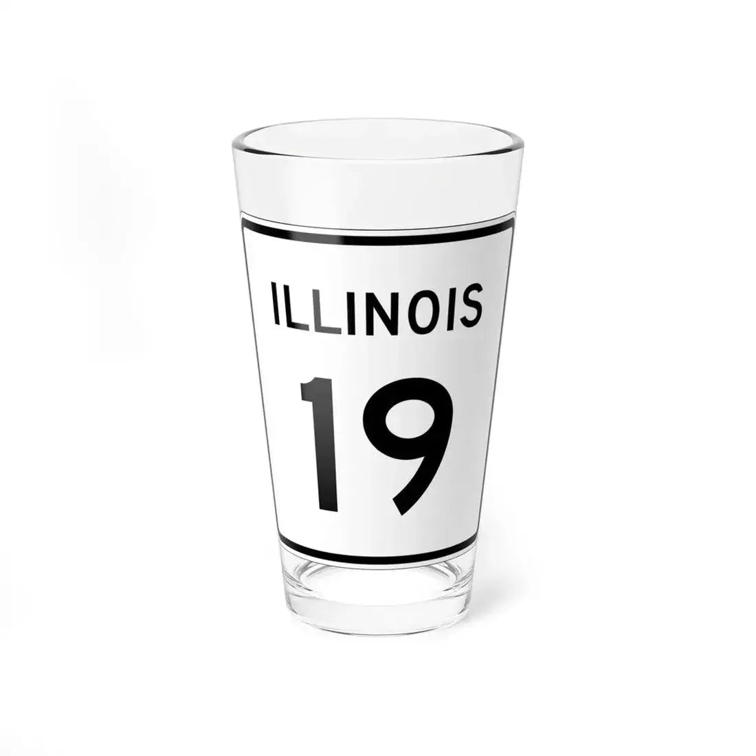 Illinois 19 (Illinois) (Road Sign) Pint Glass 16oz 16oz - Go Mug Yourself