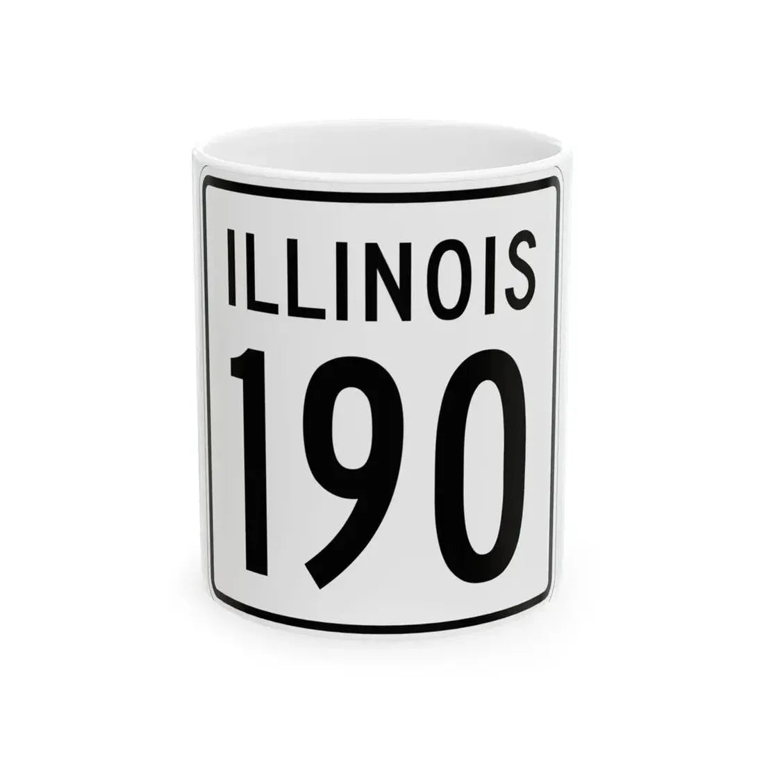 Illinois 190 1960 (Illinois) (Road Sign) White Coffee Mug 11oz - Go Mug Yourself