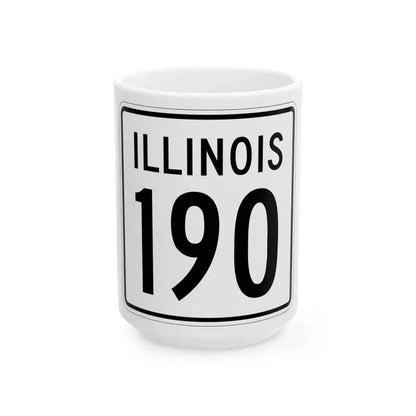 Illinois 190 1960 (Illinois) (Road Sign) White Coffee Mug 15oz - Go Mug Yourself