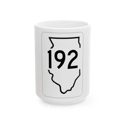 Illinois 192 1950 (Illinois) (Road Sign) White Coffee Mug 15oz - Go Mug Yourself