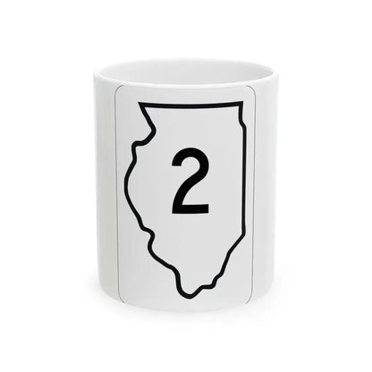 Illinois 2 1950 (Illinois) (Road Sign) White Coffee Mug 11oz - Go Mug Yourself