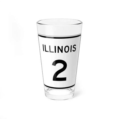 Illinois 2 (Illinois) (Road Sign) Pint Glass 16oz 16oz - Go Mug Yourself