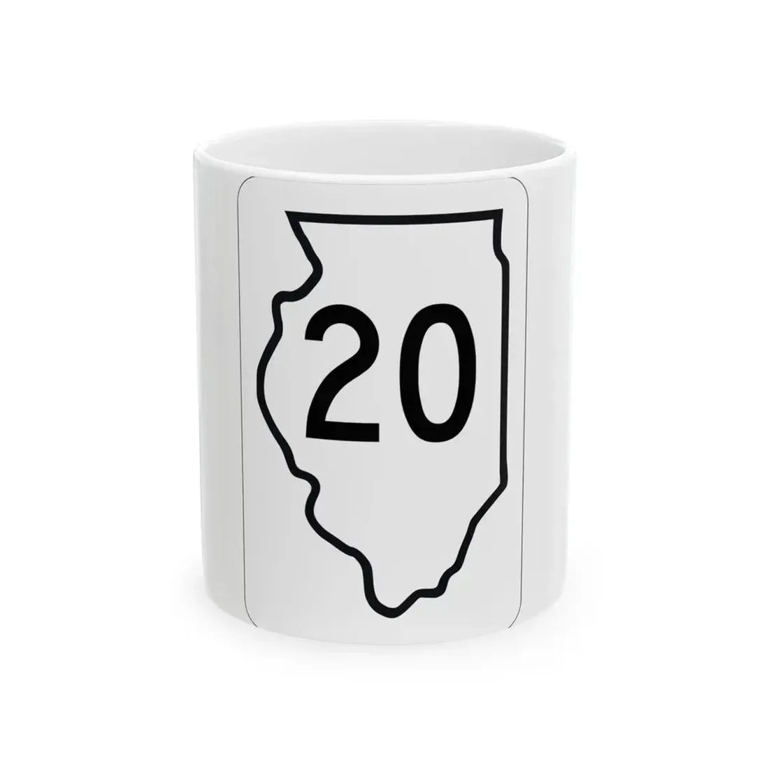 Illinois 20 1950 (Illinois) (Road Sign) White Coffee Mug 11oz - Go Mug Yourself