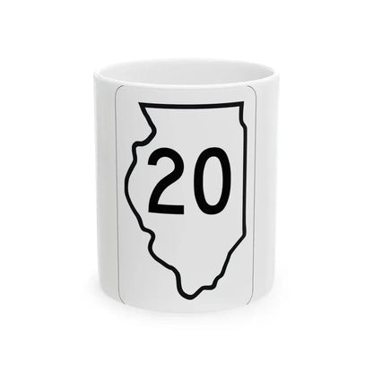 Illinois 20 1950 (Illinois) (Road Sign) White Coffee Mug 11oz - Go Mug Yourself