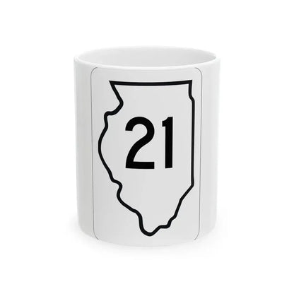 Illinois 21 1950 (Illinois) (Road Sign) White Coffee Mug 11oz - Go Mug Yourself