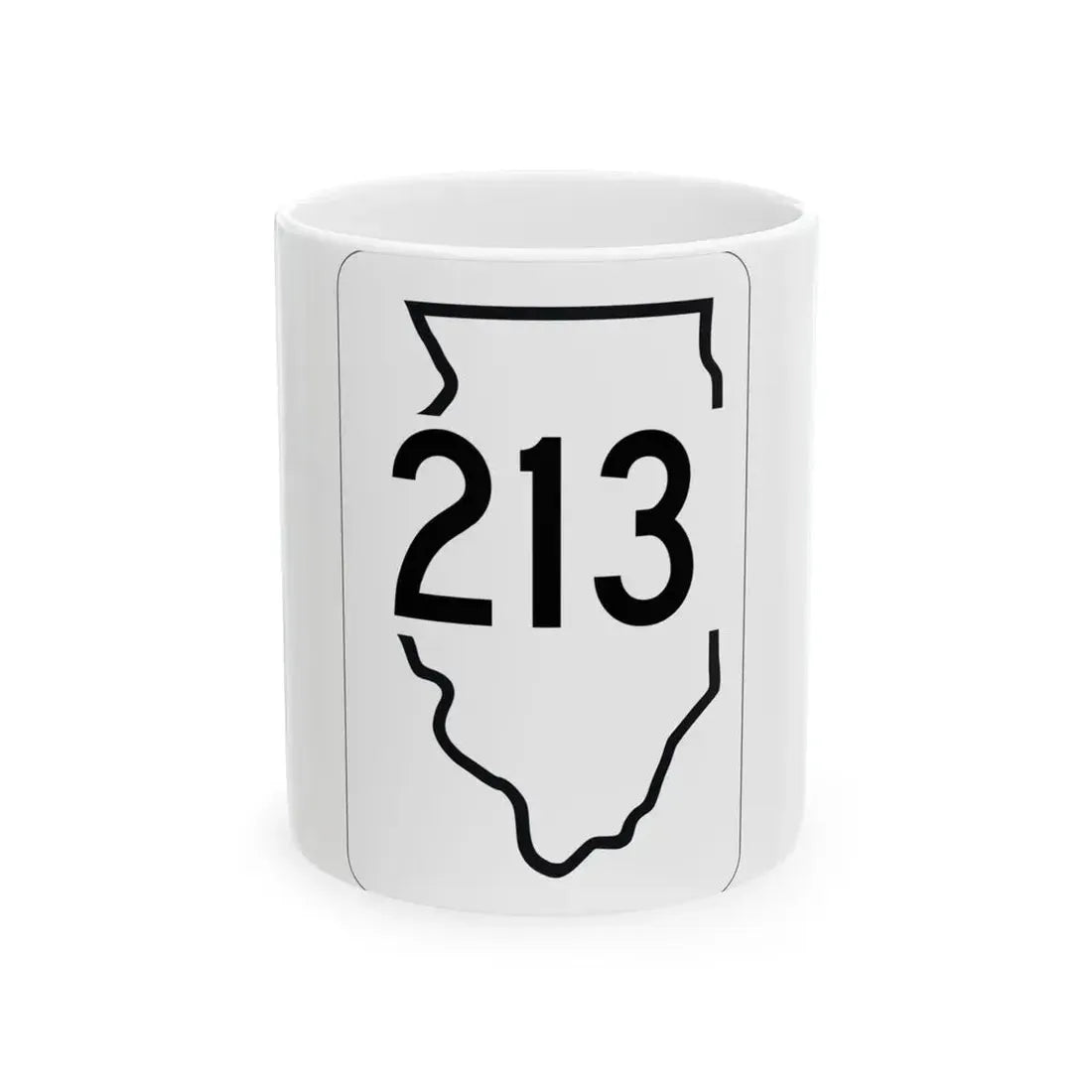 Illinois 213 1950 (Illinois) (Road Sign) White Coffee Mug 11oz - Go Mug Yourself