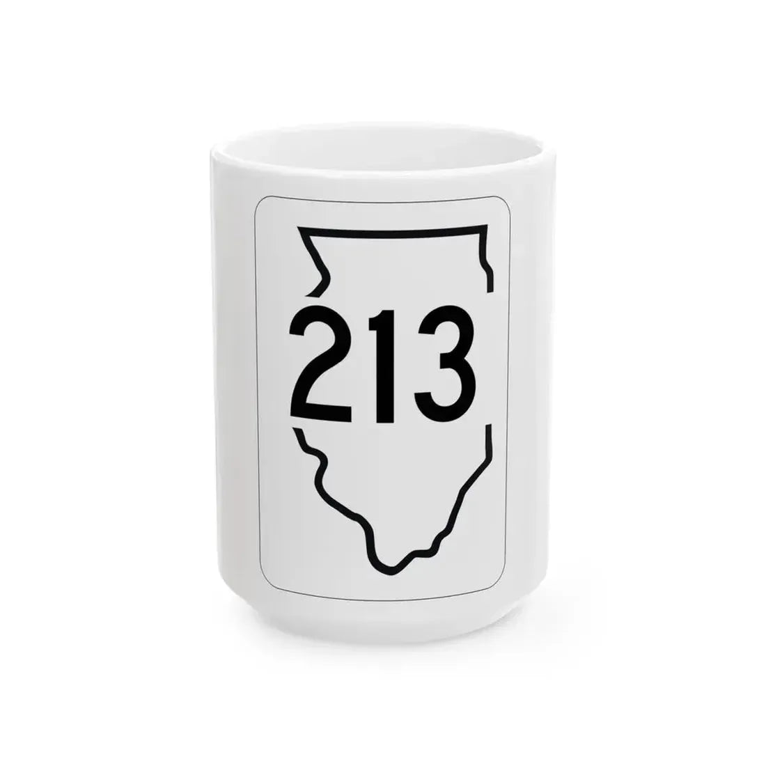 Illinois 213 1950 (Illinois) (Road Sign) White Coffee Mug 15oz - Go Mug Yourself