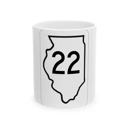 Illinois 22 1950 (Illinois) (Road Sign) White Coffee Mug 11oz - Go Mug Yourself