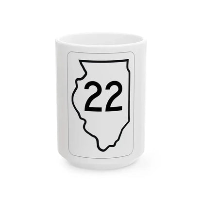 Illinois 22 1950 (Illinois) (Road Sign) White Coffee Mug 15oz - Go Mug Yourself