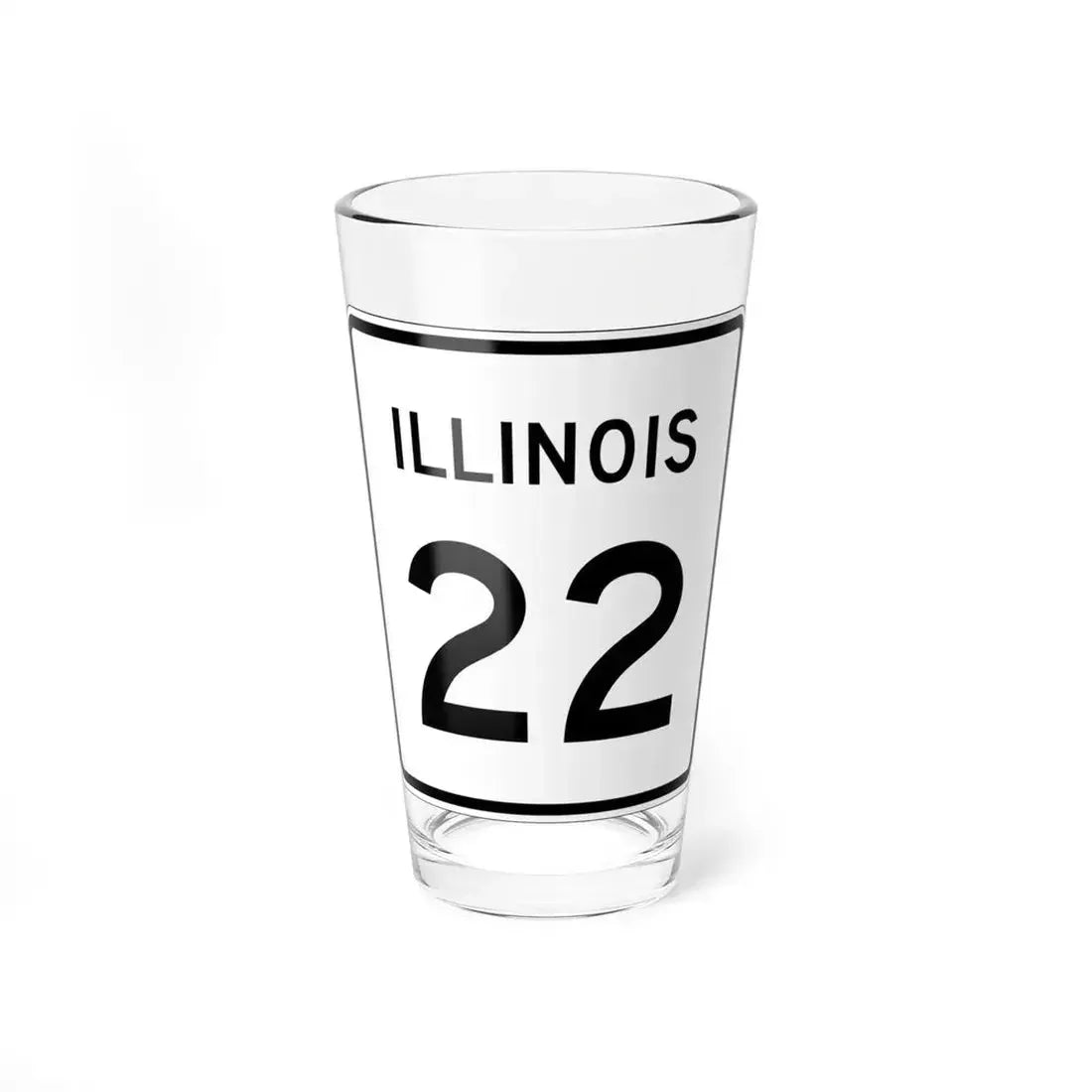 Illinois 22 (Illinois) (Road Sign) Pint Glass 16oz 16oz - Go Mug Yourself