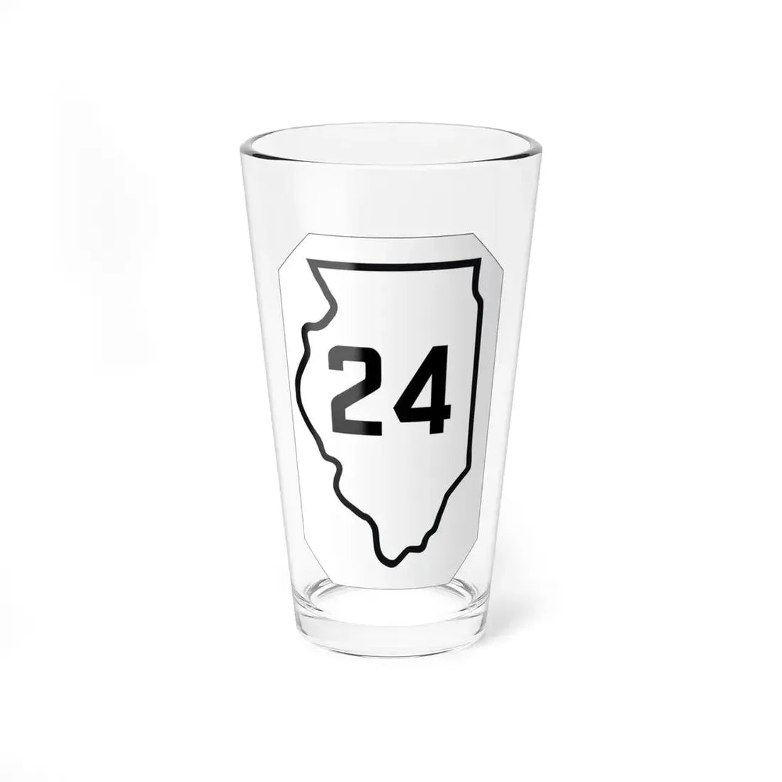 Illinois 24 1926 (Illinois) (Road Sign) Pint Glss 16oz 16oz - Go Mug Yourself