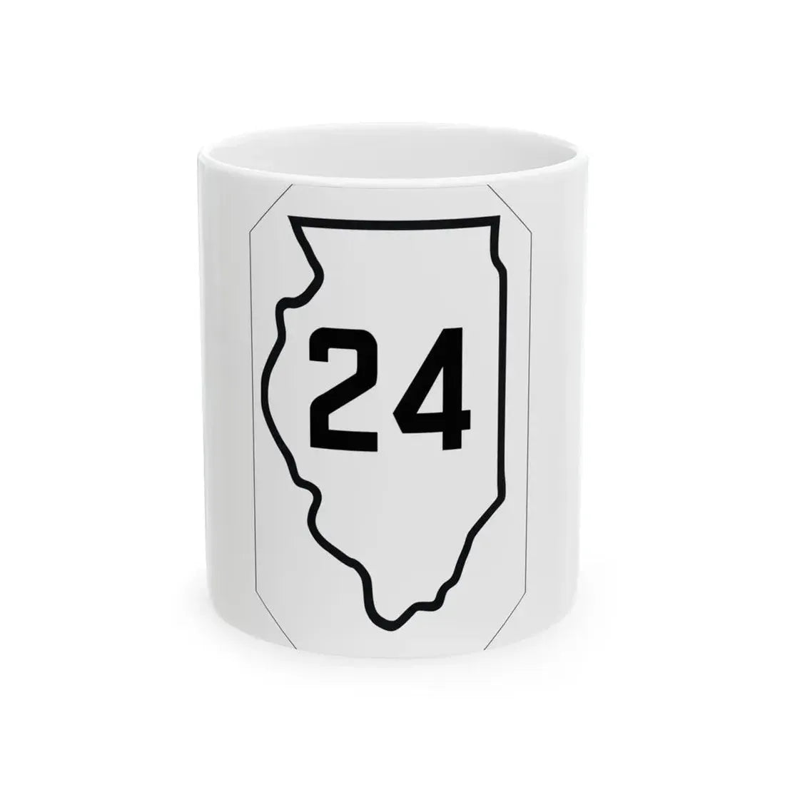 Illinois 24 1926 (Illinois) (Road Sign) White Coffee Mug 11oz - Go Mug Yourself