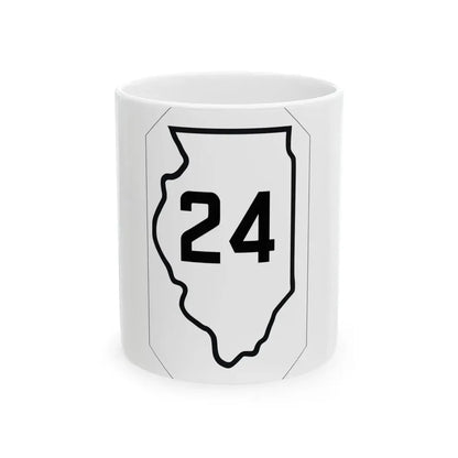 Illinois 24 1926 (Illinois) (Road Sign) White Coffee Mug 11oz - Go Mug Yourself