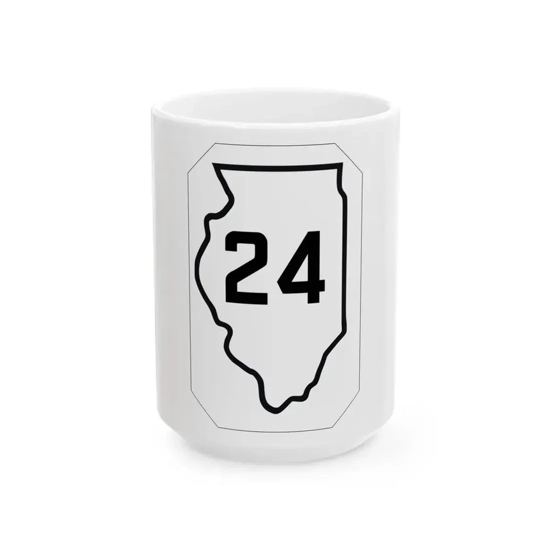 Illinois 24 1926 (Illinois) (Road Sign) White Coffee Mug 15oz - Go Mug Yourself