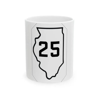 Illinois 25 1926 (Illinois) (Road Sign) White Coffee Mug 11oz - Go Mug Yourself