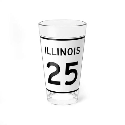 Illinois 25 (Illinois) (Road Sign) Pint Glss 16oz 16oz - Go Mug Yourself