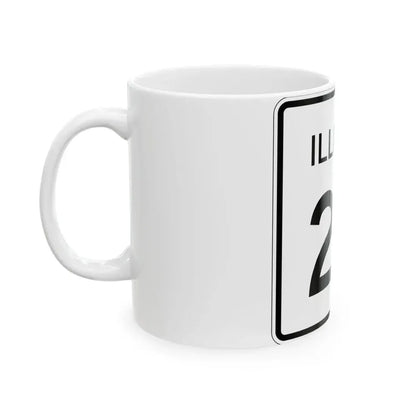 Illinois 25 (Illinois) (Road Sign) White Coffee Mug - Go Mug Yourself