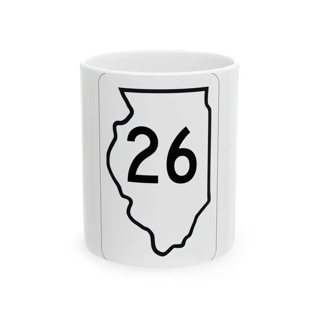 Illinois 26 1950 (Illinois) (Road Sign) White Coffee Mug 11oz - Go Mug Yourself