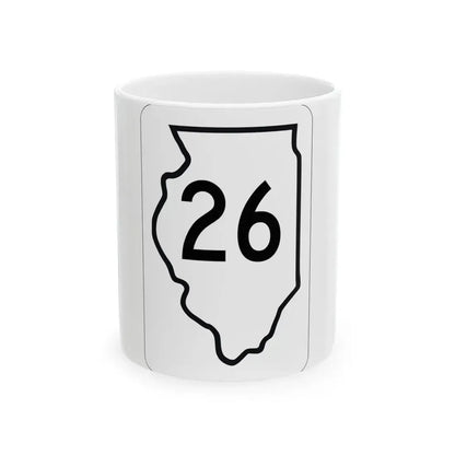 Illinois 26 1950 (Illinois) (Road Sign) White Coffee Mug 11oz - Go Mug Yourself
