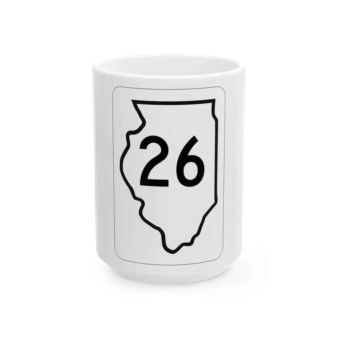 Illinois 26 1950 (Illinois) (Road Sign) White Coffee Mug 15oz - Go Mug Yourself