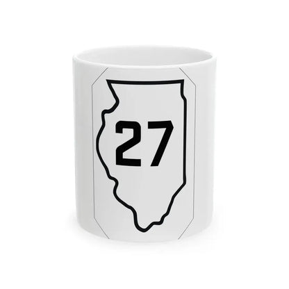 Illinois 27 1926 (Illinois) (Road Sign) White Coffee Mug 11oz - Go Mug Yourself