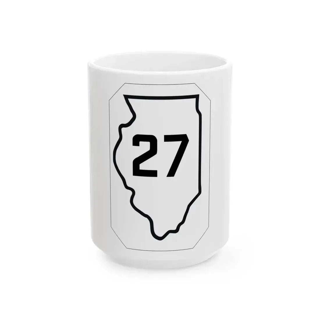 Illinois 27 1926 (Illinois) (Road Sign) White Coffee Mug 15oz - Go Mug Yourself