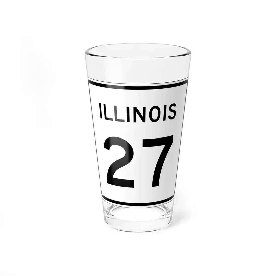 Illinois 27 (Illinois) (Road Sign) Pint Glass 16oz 16oz - Go Mug Yourself