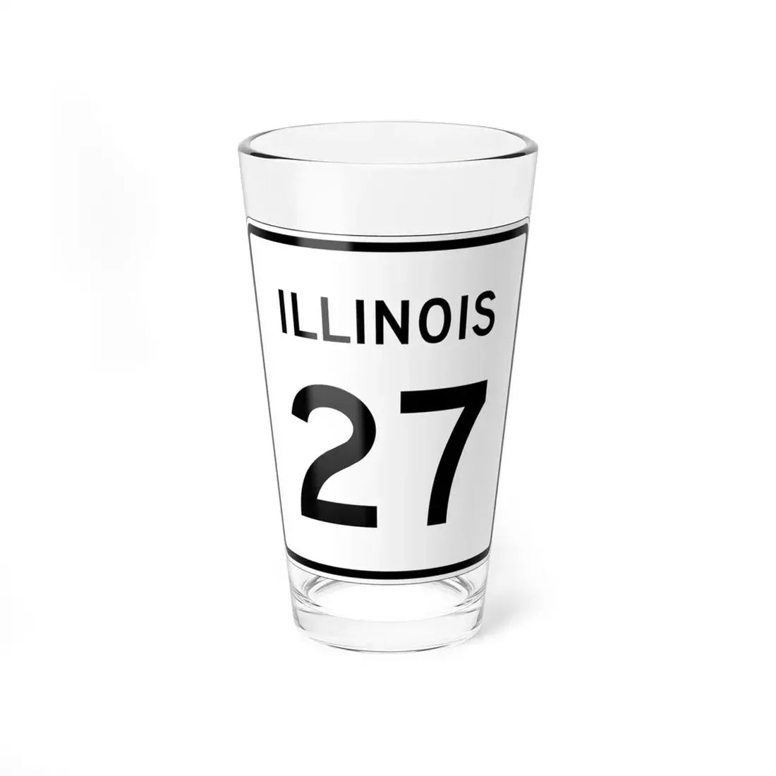 Illinois 27 (Illinois) (Road Sign) Pint Glss 16oz 16oz - Go Mug Yourself