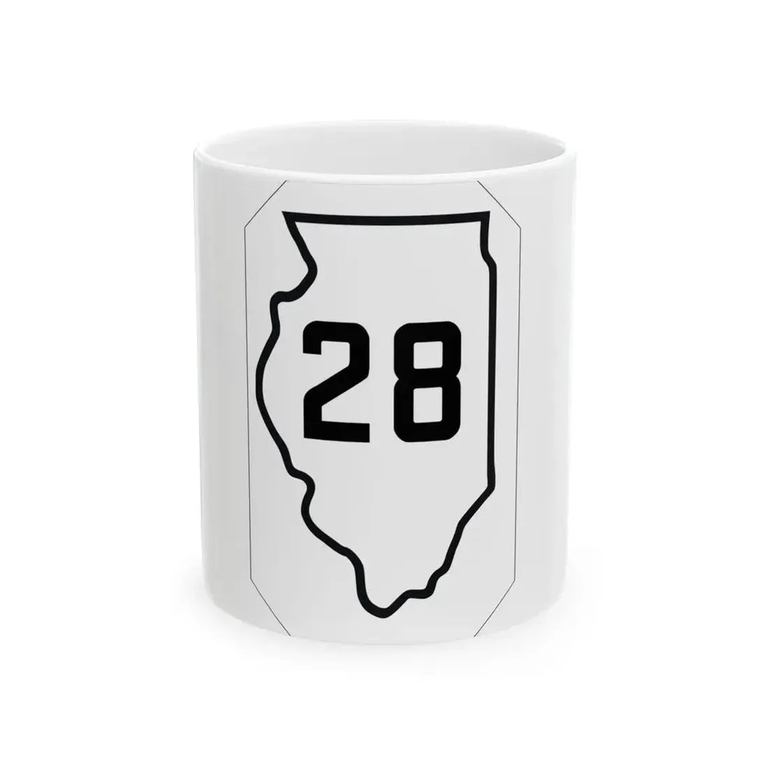 Illinois 28 1926 (Illinois) (Road Sign) White Coffee Mug 11oz - Go Mug Yourself