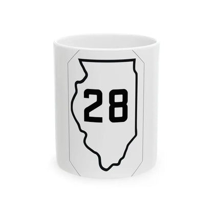 Illinois 28 1926 (Illinois) (Road Sign) White Coffee Mug 11oz - Go Mug Yourself