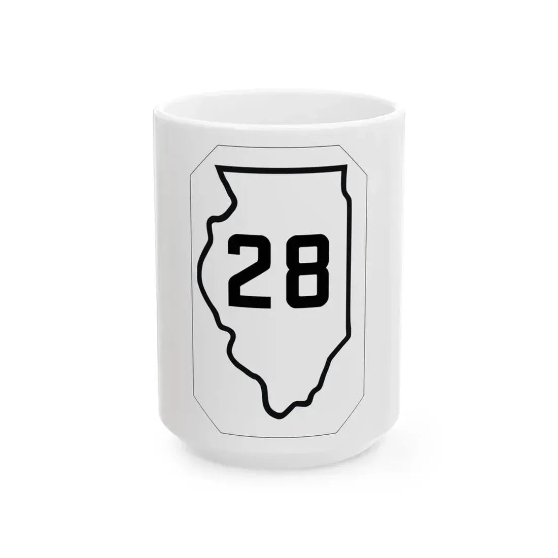 Illinois 28 1926 (Illinois) (Road Sign) White Coffee Mug 15oz - Go Mug Yourself