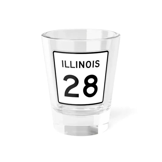 Illinois 28 (Illinois) (Road Sign) Shot Glass 1.5oz 1.5oz - Go Mug Yourself