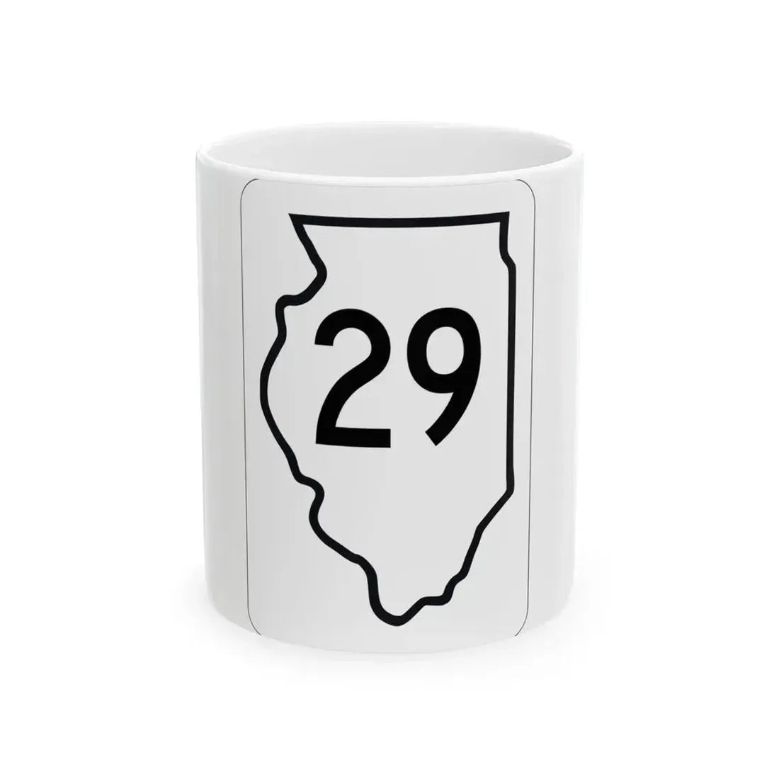 Illinois 29 1950 (Illinois) (Road Sign) White Coffee Mug 11oz - Go Mug Yourself