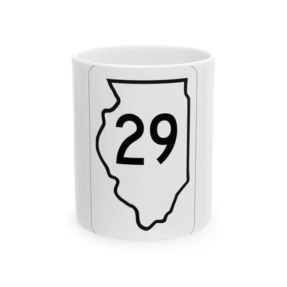Illinois 29 1950 (Illinois) (Road Sign) White Coffee Mug 11oz - Go Mug Yourself