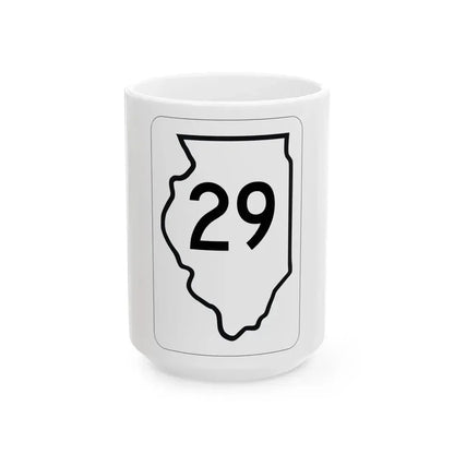 Illinois 29 1950 (Illinois) (Road Sign) White Coffee Mug 15oz - Go Mug Yourself