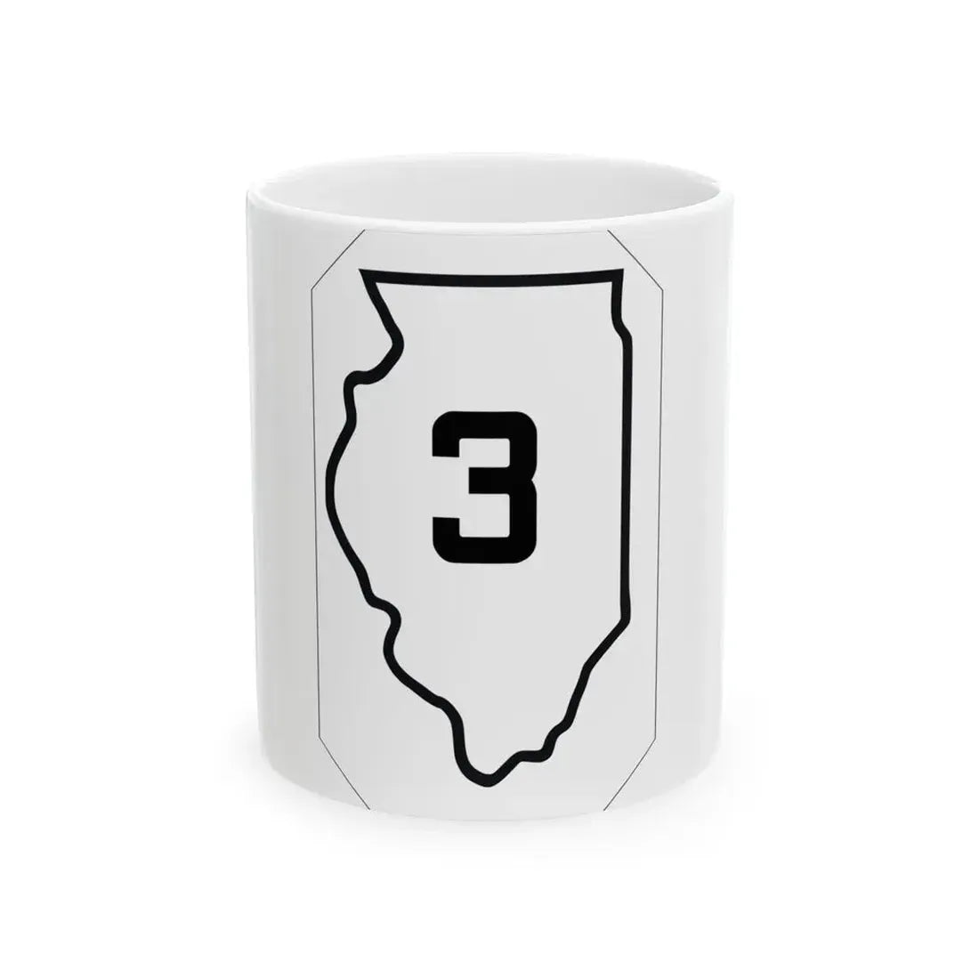 Illinois 3 1926 (Illinois) (Road Sign) White Coffee Mug 11oz - Go Mug Yourself