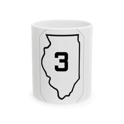 Illinois 3 1926 (Illinois) (Road Sign) White Coffee Mug 11oz - Go Mug Yourself