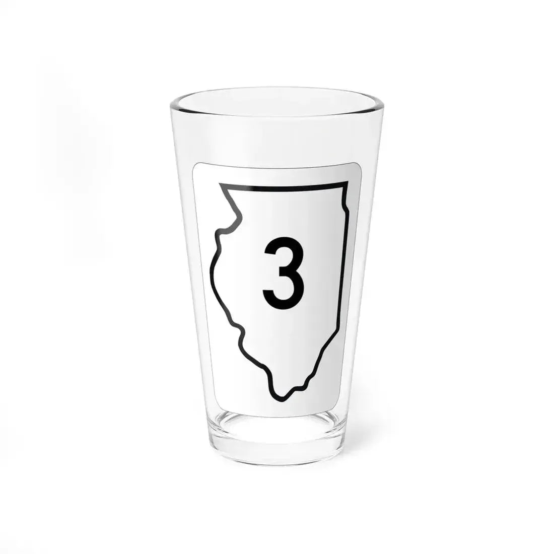 Illinois 3 1950 (Illinois) (Road Sign) Pint Glass 16oz 16oz - Go Mug Yourself